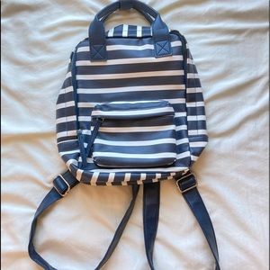 Navy striped backpack